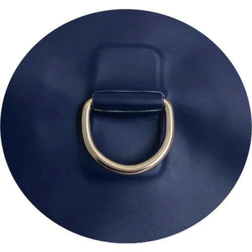 Stainless Steel D-Ring Pad Patch for PVC Inflatable Boat Raft Canoe Dinghy Kayak - Blue