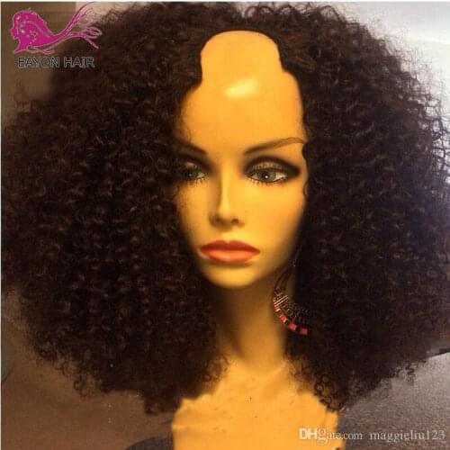 EAYON 180% Density Afro Kinky Curly U Part Wigs Brazilian 100% Human Hair Wigs For Black Women Remy Hair Upart Wig Glueless