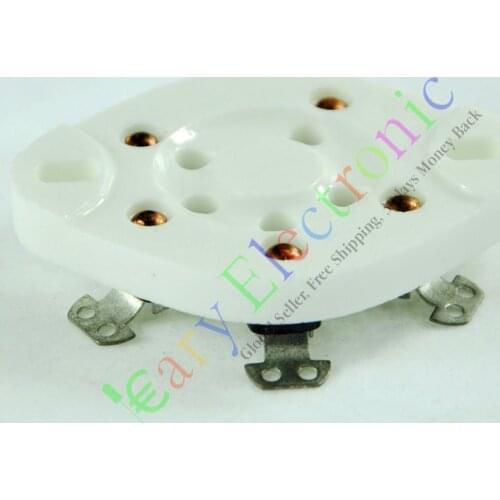 Wholesale and retail 4pcs 5pin Chassis Ceramic vacuum tube socket Silver Base For 807 FU7 27 46 47 37 free shipping