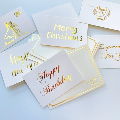 100packs wholesale White Bronzing Ironing envelope with card MINI cards party wedding happy birthday Invitation 8*6CM
