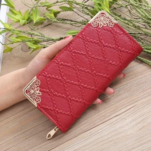 Women Flower Long Zipper Poucht Wallet Phone Case Card Bag Coin Pocket Change Purse Credit Bank ID Card Photo Holders Hand Bag