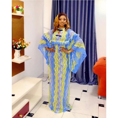 Summer African Clothes Long Maxi Dress African Print Dresses for Women Dashiki Sexy Hollow Out Boubou Robe