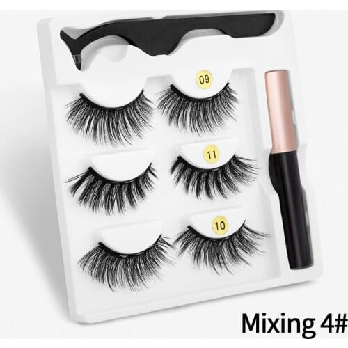 2/3 pairs Magnetic Eyelashes 3D Natural Long False Lashes Magnet Eyeliner Waterproof Liquid Eyelashes Set Makeup Tool Hot sale