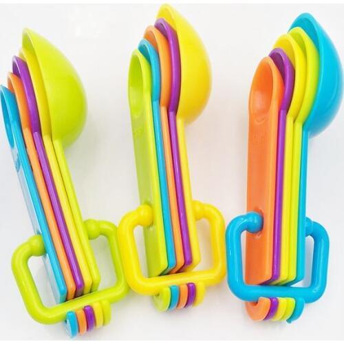 5pcs/set Measuring Spoons Colorful Plastic Measure Spoon Super Useful Sugar Cake Baking Spoon Kitchen Baking Tools