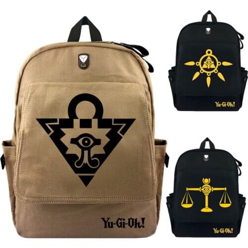 Cute YuGiOh Millenium Puzzle Backpack Student Schoolbag Teenages Travel Bag Game Mochila Rucksacks Laptop Canvas Backpacks