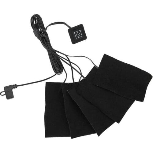 USB Heater Pad Electric Clothes Five Heater Pads Heating Element Adjustable Temperature Warmer Tool