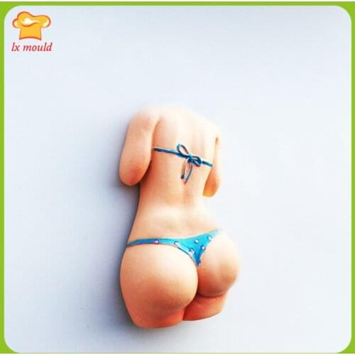 New SEXY LADY SILICONE MOLD SOAP RESIN PLASTER CLAY WAX MOLDS Bikini Back Mould
