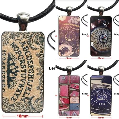 New Retro Ouija Board Fashion Glass Cabochon Pendant Rectangle Necklace Choker Necklace Jewelry For Women Gift