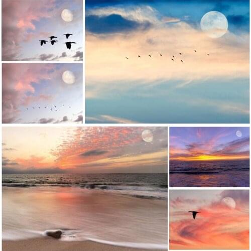 Landscape Misty Moon Rise 5D Diy Full Square and Round Diamond Painting Embroidery Cross Stitch Kit Wall Art Home Decor