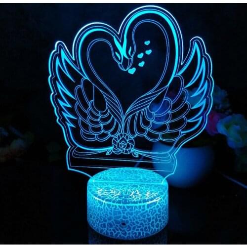 Gift Valentines Day Room Decor 3D Nightlight LED Light Lighting for Night Child Stand Table Lamp Home Interior Lights Decoration