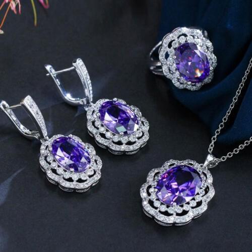 Zlxgirl Romantic Women bridal Jewelry CZ Zirconia Copper Wedding pendant For Brides Silver-color Jewelry