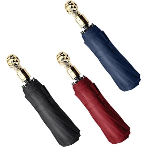 Luxury Rain Women Parasol Umbrella Automatic Designer Japanese Golden Skull Mini Folding Umbrella Uv Guarda Chuva Gift Ideas E6