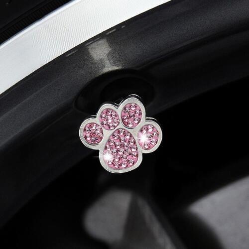 Bling Bling Handmade Rhinestone Tire Valve Caps Crystal Universal Tire Valve Dust Caps for Car Wheels