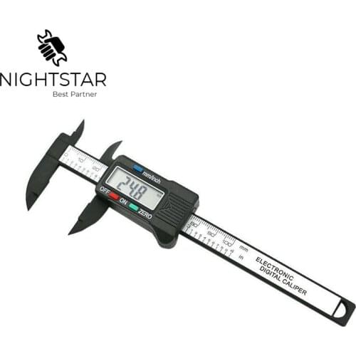 Nauwkeuriger 4inch LCD Digital Electronic Carbon Fiber Vernier Caliper Gauge Micrometer Measuring 0-100mm Caliper