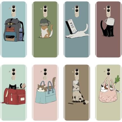 For Huawei Mate 9 10 20 Pro Phone Case Silicone Kawaii Cat Cute Animal Pink Soft Back Cover For Huawei Mate 7 8 9 10 20 Lite