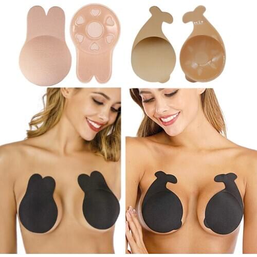 Silicone Bra Adhesive Backless Strapless Invisible Bra Push Up Lift Up Sticky Bra Sexy Lingerie Nipple Cover Bras Plus Size Cup