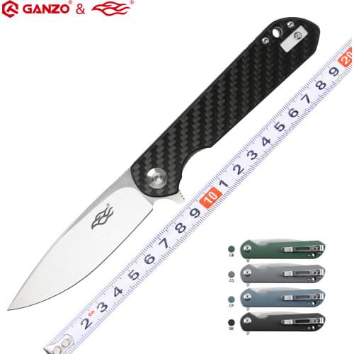 New FH41 hot Ganzo Firebird D2 blade G10 Carbon Fiber Handle Folding knife Outdoor Survival Pocket Knife tactical EDC tool