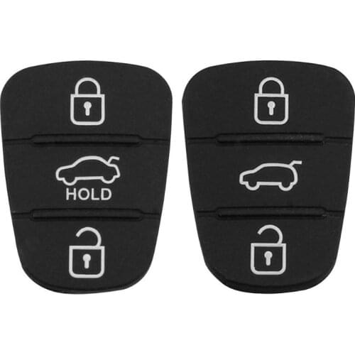 Replacement 3 Buttons for Hyundai Kia Flip Remote Car Key Shell Car Remote Key Shell Cover Silicon Rubber Repair Pad Auto Case