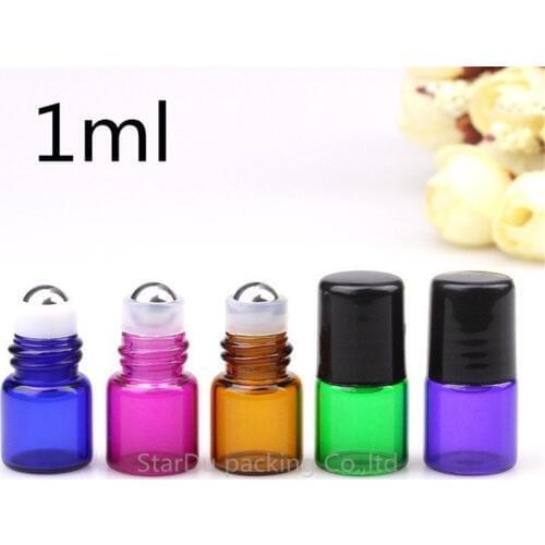 1ml 2ml 5ml Glass Essential Oil Roller Bottles, Glass Roller Balls Aromatherapy Perfumes Lip Balms Glass Roll On Bottle 480pcs