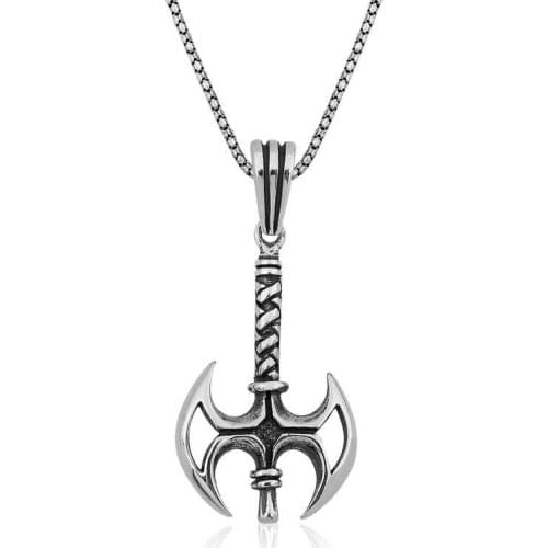 Tevuli 925 Sterling Silver Axe Men Necklace