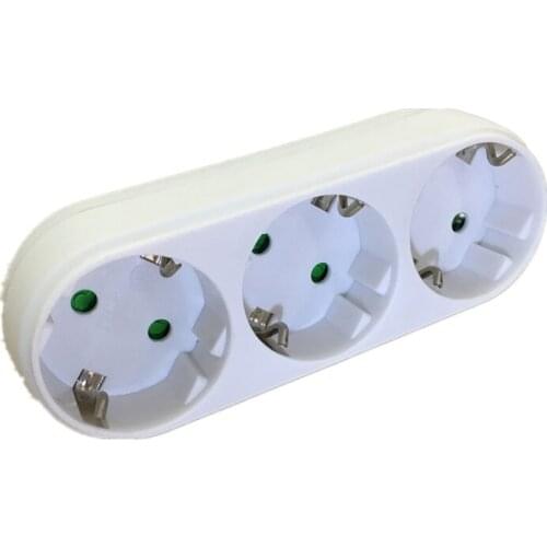 EU Standard Three-pole Power Plug Socket 16A 250V Outlet Triple German Standard Adapter MAX Power 3500W Used For Home