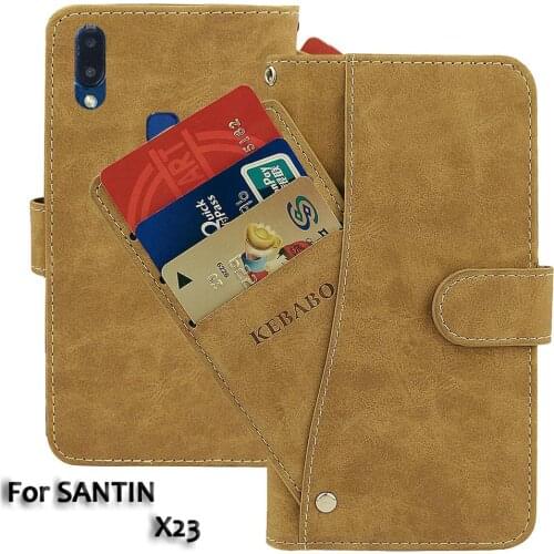 Vintage Leather Wallet SANTIN X23 Case 6.1" Flip Luxury Card Slots Cover Magnet Phone Protective Cases Bags