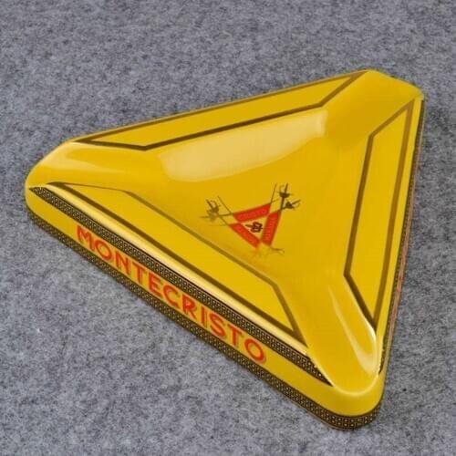 High quality Montecristo Classic Ceramic Cigarette Cigar Ashtray 3 Finger Rest Triangle Cigar Ash Tray Free Shipping