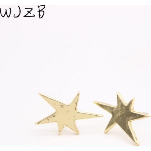 WJZB Fashion irregular hexagonal star stud earrings.The hexagon of the ear nail series.Designed for beautiful women
