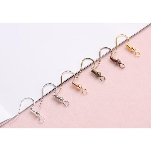 120pcs/lots Metal Earring Hooks Clasps Bulk Iron Fish Earwire Fitting For Women Diy Earrings Jewelry Making Findings Components