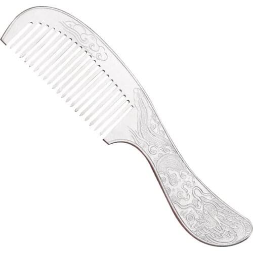 Silver Comb 999 sterling silver handmade silver health care scraping hair comb to send mom jewelry
