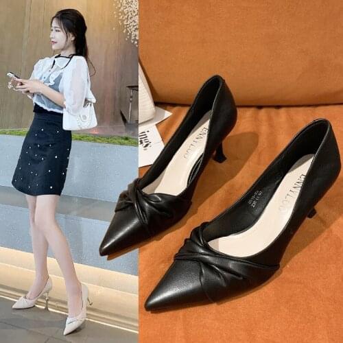 2021 new Shoes Spring Woman Pumps Pu Leather Shoes Women Heels Stiletto Fashion Office Shoes High Heels Ladies Shoes