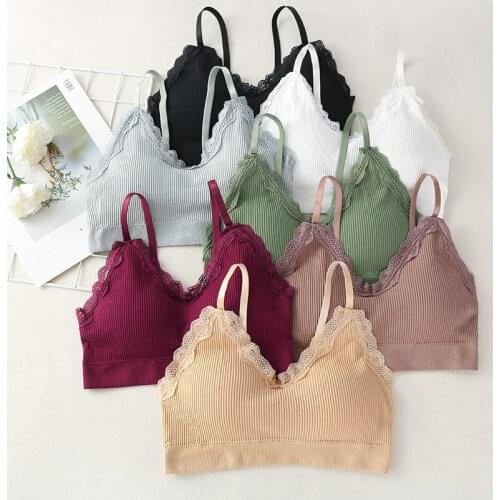 Women Sexy Seamless Crop Tops Sports Bra Tube Top Camisole with Removable Padded Underwear Female Tank Top Sports Bra Women Gym