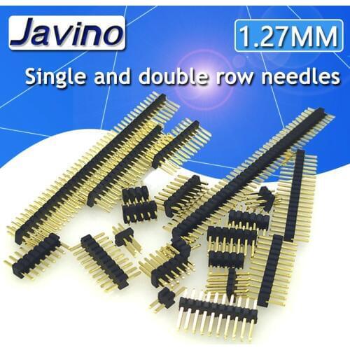 10PCS 1.27mm Pin Header 1.27 Double Row Male 2~40P Breakaway PCB Board Connector Strip Pinheader 1*3/4/5/6/7/8/10/12/15/20/40p