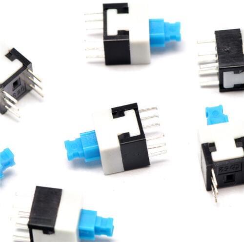 10PCS/Lot 8*8mm Self-locking Type Square Button Tactile Push Button Switch Momentary Tact DIP Through-Hole 6pin