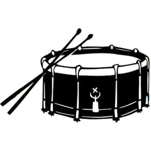 15.2*9.5CM Fashion Percussion Snare Drum Car Stickers Personalized Motorcycle Vinyl Decals Black/Silver C7-1208