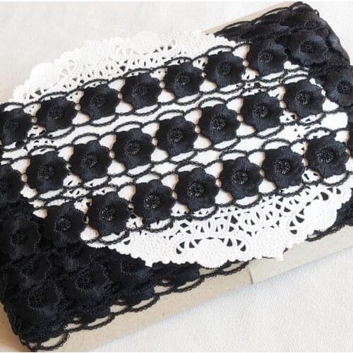 3 Meters Polyester Black Lace Water Soluble Embroidered Lace DIY Lace Tim Garment Accessories Lace Fabric