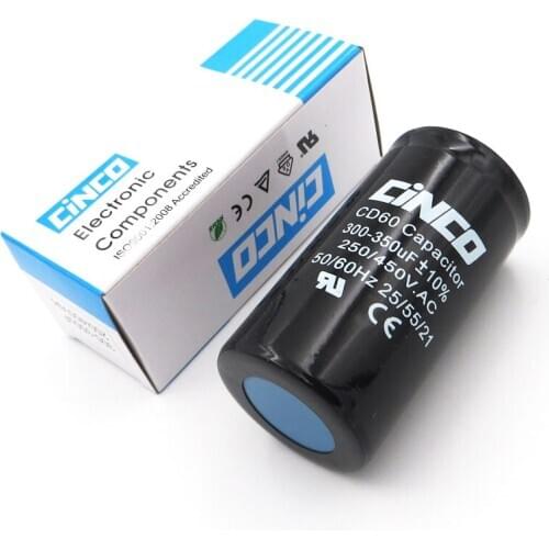 300-350uF 250-450V AC Appliance Motor Start Run Capacitor CD60 Air Compressor Capacitors Heavy Duty Electric Motor Starting