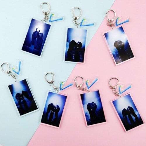 7 Pcs/lot KPOP Map of The Soul 7 Acrylic KeyChain Jungkook Suga Rm Jhope Jimin V Jin Key Ring Lanyard Pendant Toy