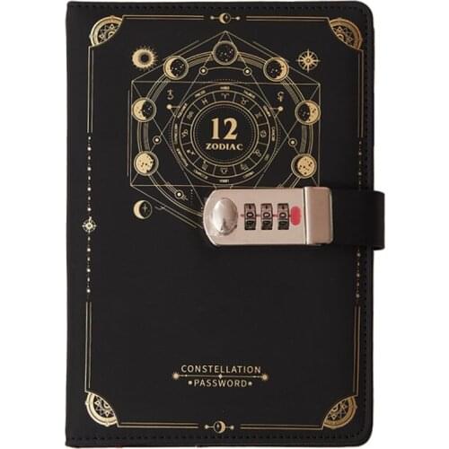 A5 Lock Diary Simple Literary Retro Notebook Exquisite Notepad (No Pen) TPN173