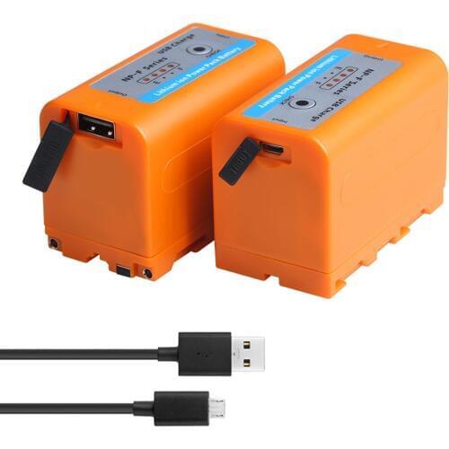 NP-F750 NP-F770 F750 F770 Battery with 4 LED Light USB Cable for Sony NP F960 F970 NP-F770 F550 CCD-TRV58 TRV110K V1J z1