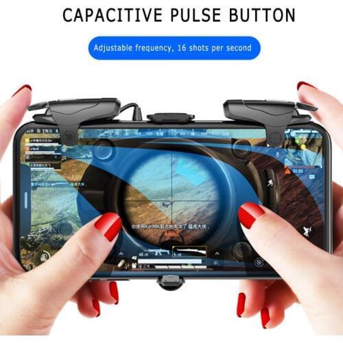 DATA FROG Mobile Phone Gaming Trigger for PUBG Gamepad Game Turbo Fire Button 16 Shots Per Second L1R1 Shooter Pubg Controller