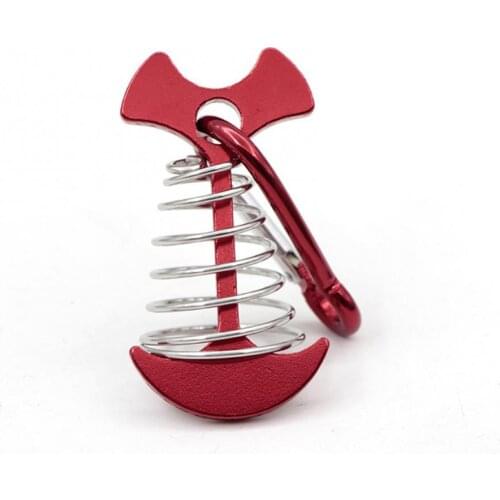 40%HOT Flexible Aluminum Alloy Tent Pegs Stakes Fishbone Buckle Hook with Spring Cable