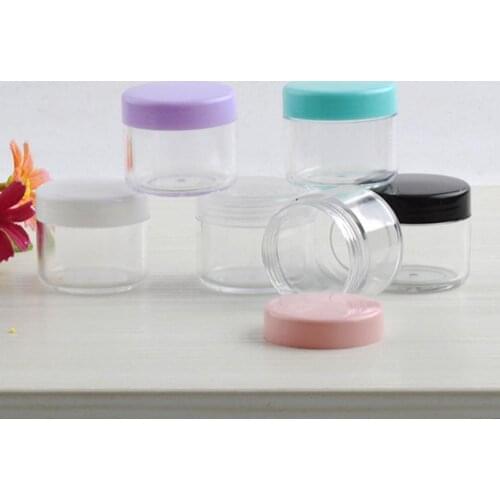 10Pcs 20g Round Clear Jars Transparent Good Sealing PS Round Clear Jars with Lids for Gift