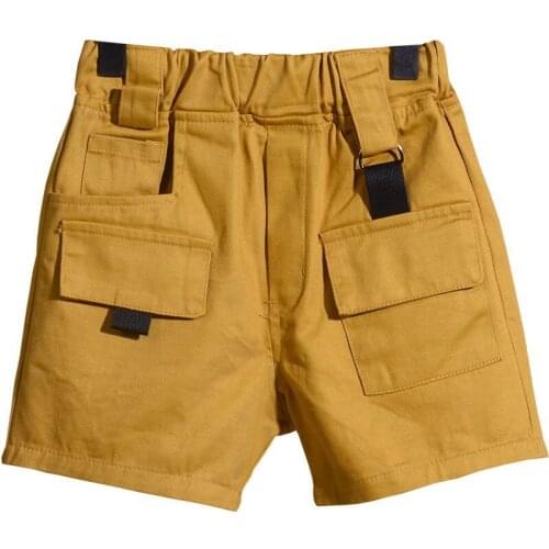 Summer Boys Clothes Fashion Big Pocket Cargo Pants 3-8 Year Old Children Knee Length Pants Loose Boys Shorts Trendy Brand