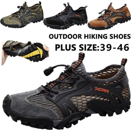 2021 Mens Summer Breathable Hiking Shoes Male Cutout Mens Shoes Movement Outdoor Leisure Sandals Mesh Breathable Shoes