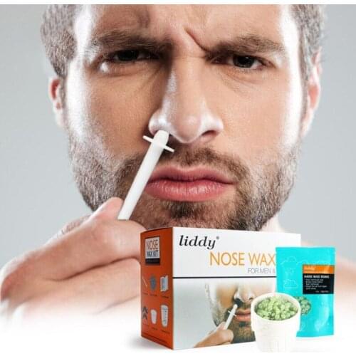 Portable Painless Nose Wax Kit For Men & Women Nose Hair Removal Wax Set Paper-Free Nose Hair Wax Beans Cleaning Wax Kit