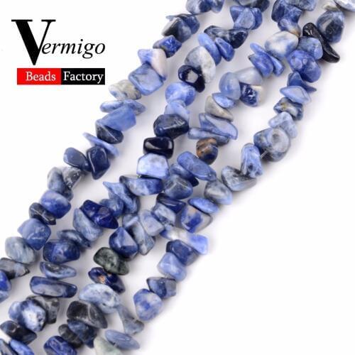 Natural Stone Beads Sodalite Gravel Irregular Freeform Chip Beads For Jewelry Making Diy Necklace Bracelet 3-5-8-12mm 16inches