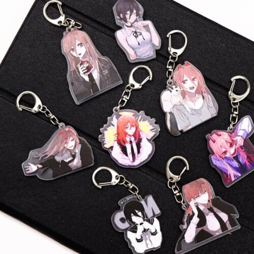 New Anime Chainsaw Man Cosplay Keychain Denji Pochita Makima Power Beam Angel Bag Pendant Fan Gifts Collection Props