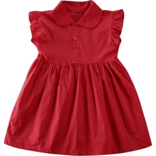 New Baby Girls Kids Summer Short Fly Sleeve Short Dress Casual Holiday Dresses