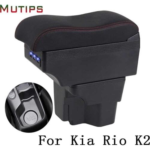 Mutips For Kia Rio 3 K2 accessories armrest box car arm rest center console decoration USB interior organizer auto 2011-2016